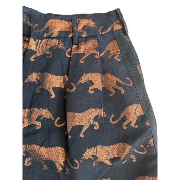 MARC BY MARC JACOBS Jaguar Print High Waist Wool Blend Shorts Size 6 - Picture 12 of 13